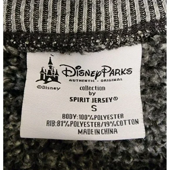 Walt Disney World Grey Sherpa Spirit Jersey Pullover Sweatshirt Size Small - Picture 4 of 6